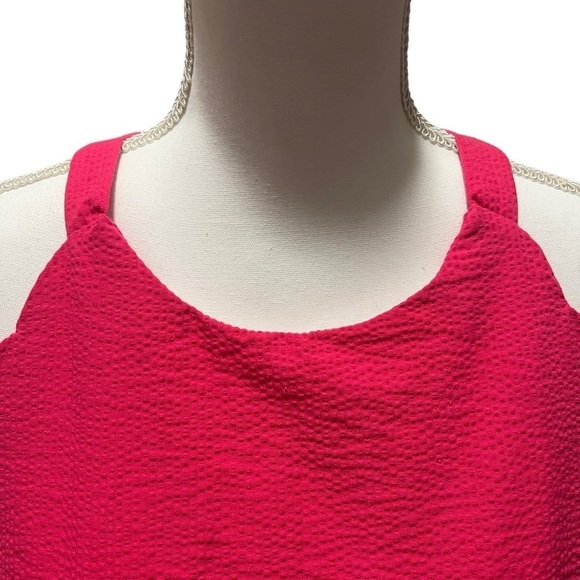 Lauren James Pink Sleeveless Halter Mini Dress with Scalloped Edges, Size XL - Picture 8 of 16